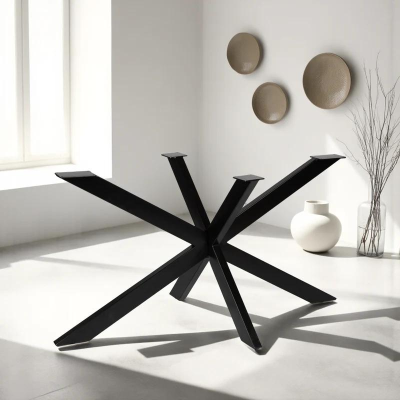 Zita Home lose Tischbein Matrix Bein Spinne Spoot für Esstisch Metall schwarz Poot rond dun