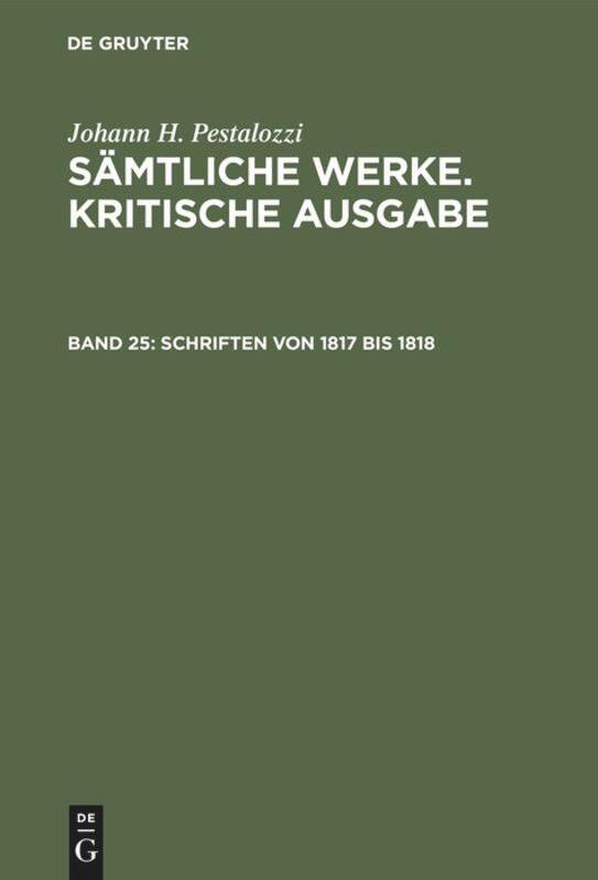 De Gruyter, Mercury Learning And Information Schriften von 1817 bis 1818