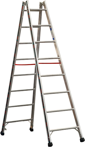 Josef Steiner Alu-Sprossen Stehleiter Mod. S305 - Sprossenanzahl: 2 x 8, Länge: 2,40 m S3051108