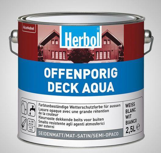 Herbol Offenporig-Deck, Farbe, Fertig gemischt, Holz, Weiß, Seidenmatte Oberflächenbehandlung, Weiß 5061979