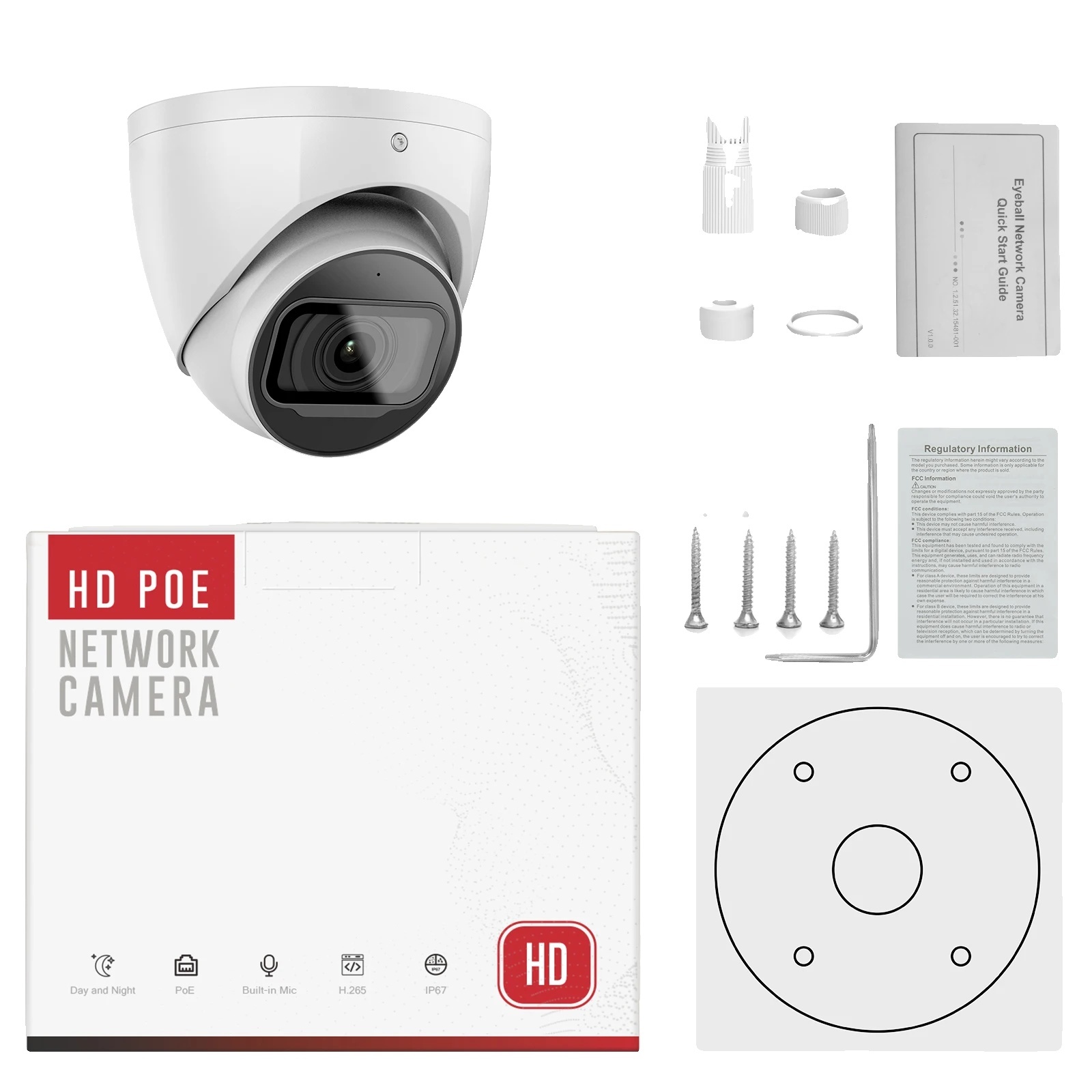4MP dome IP kamera, vysoké rozlíšenie, nočné videnie, inteligentná detekcia, logo OEM 4 ks28 mm