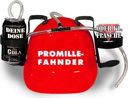 HSK Trinkhelm Spaßhelm mit Print - Promille-Fahnder - 51631 Color - rot