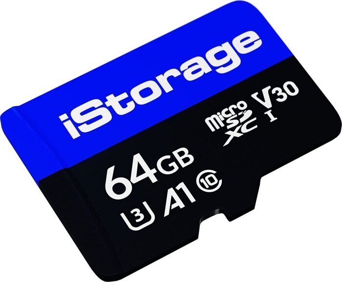 iStorage microSD card 64GB, 64 GB, MicroSDXC, Klasse 10, UHS-III, 100 MB/s, 95 MB/s IS-MSD-1-64