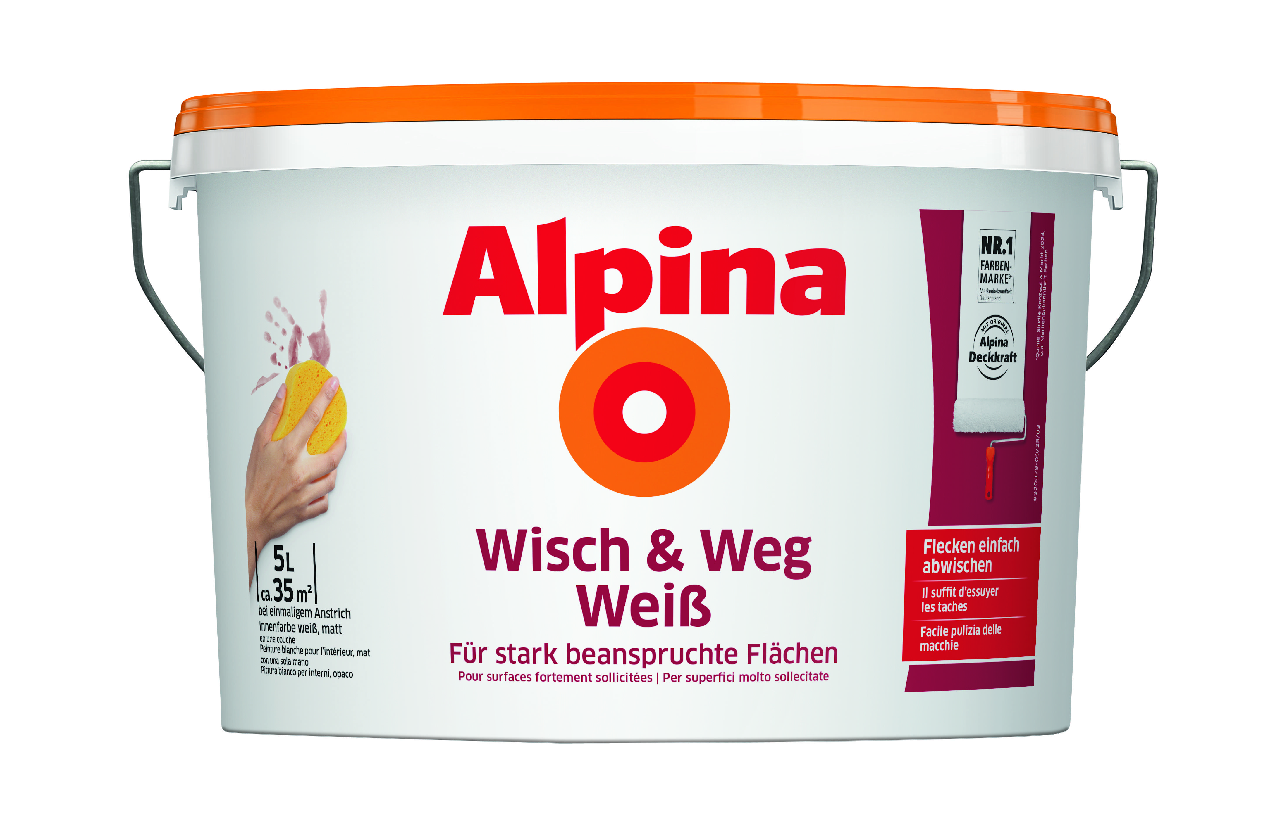 Alpina 5 Liter weiße Wandfarben für Innen Wisch&Weg Farbe NEW-6576