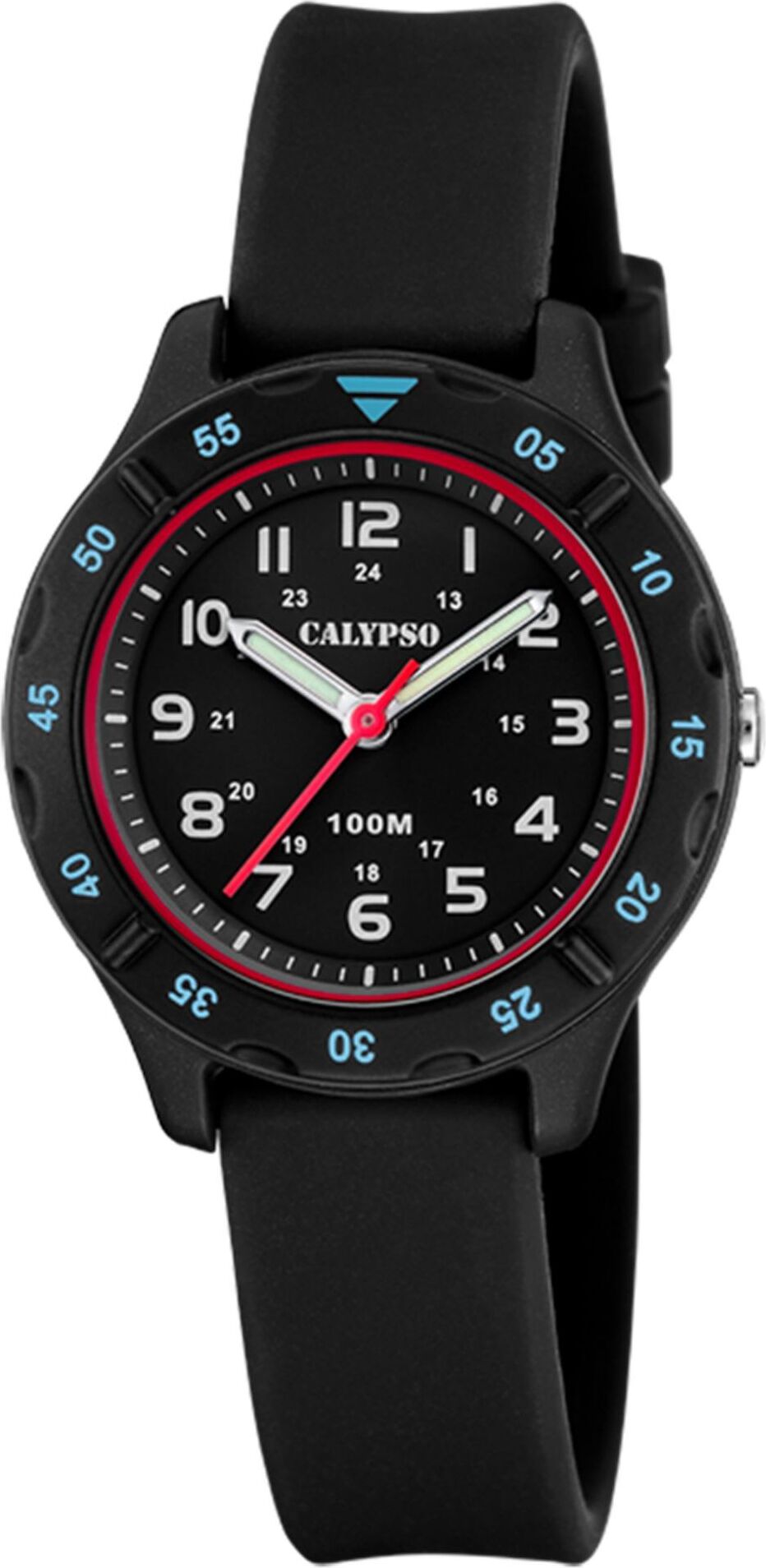 Hodinky Calypso K5847/4 chlapčenské detské hodinky gumové čierne