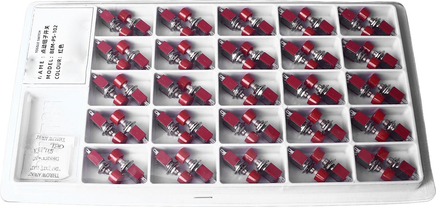 TWO TREES 50 St¹ck Mini-6-mm-3-Pin-Momentan-Drucktaster, NO/NC, Mini-Momentan-Drucktaster mit automatischer R¹ckstellung, rot