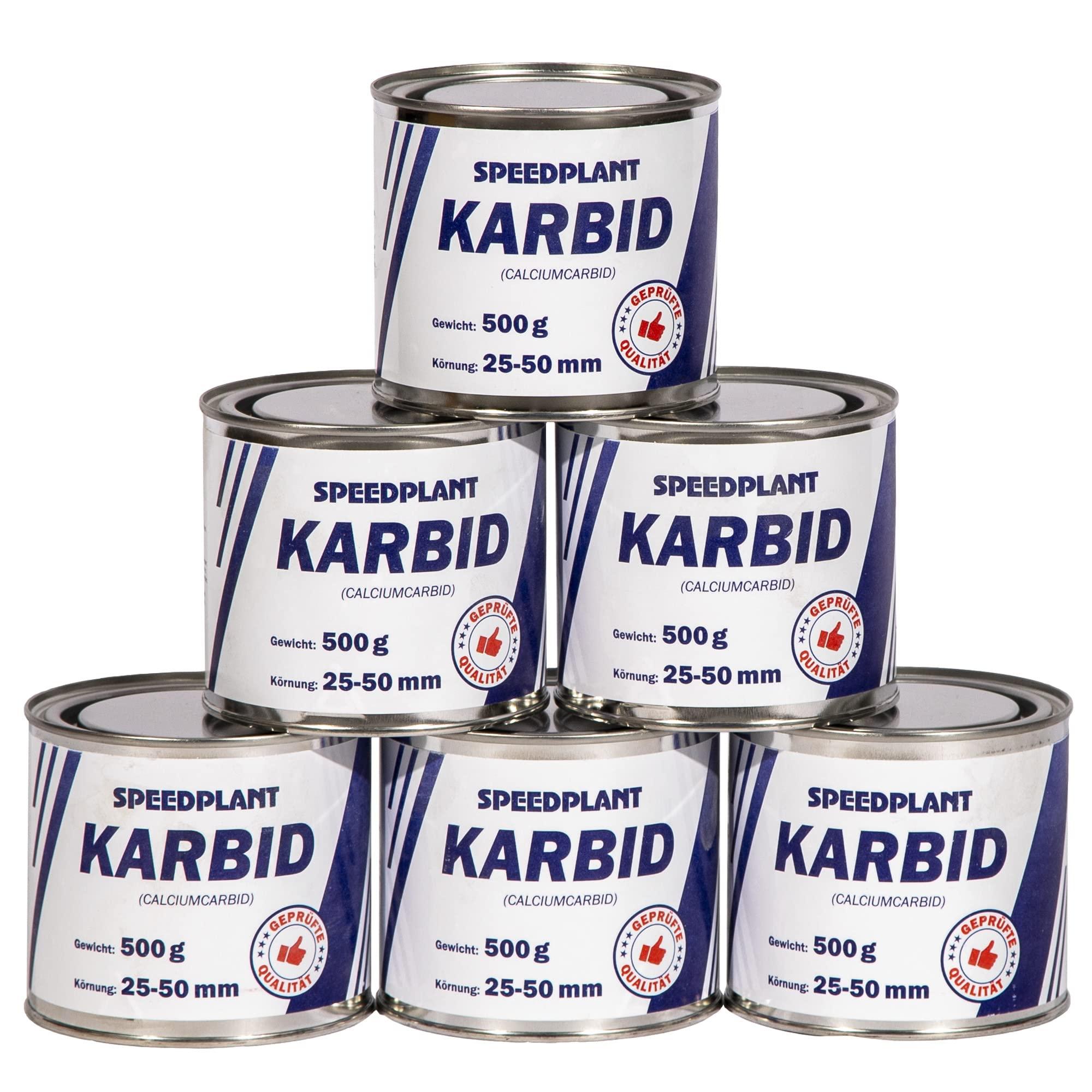 Speedplant Karbid 3kg (6x 500g) - Carbid Kabit Kabitt karbitt Karbit Karbid Extra Große Körnung 25-50mm - 6 Dosen
