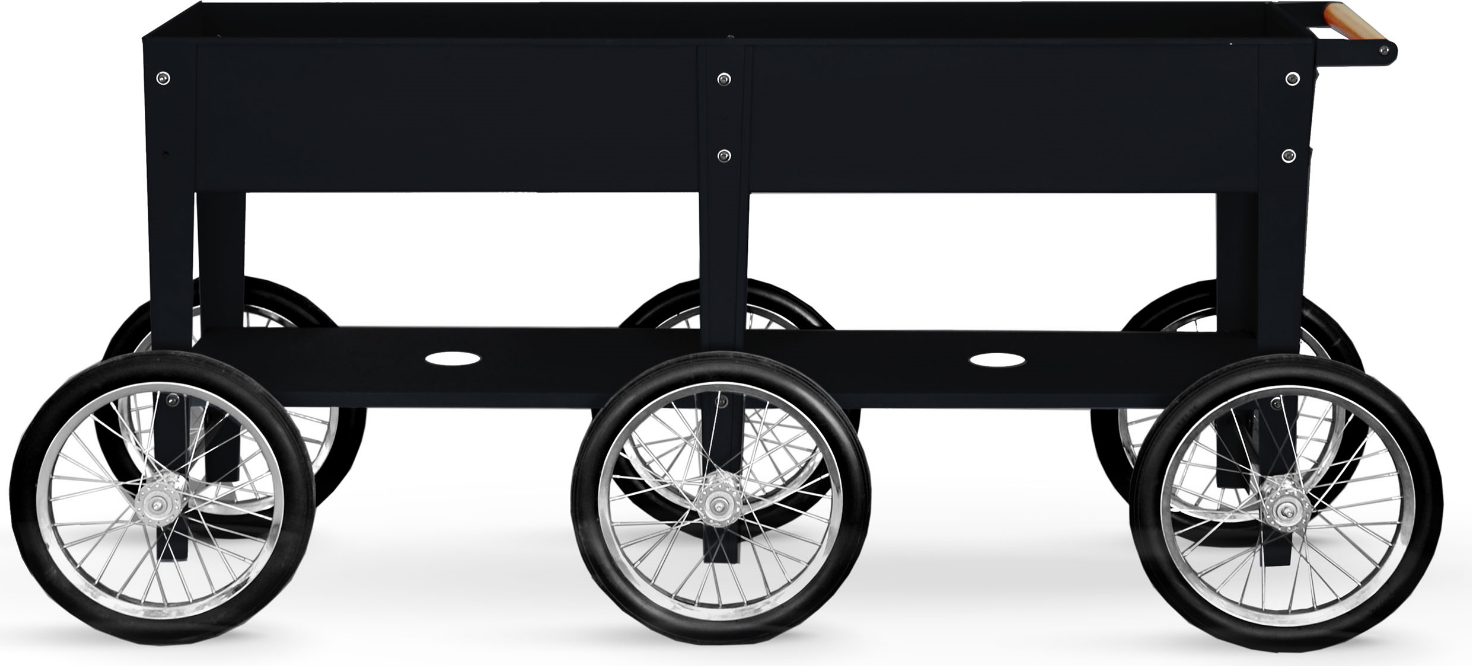 Herstera Garden Metall Hochbeet Wheels Schwarz 186x50x80 cm HG08937501