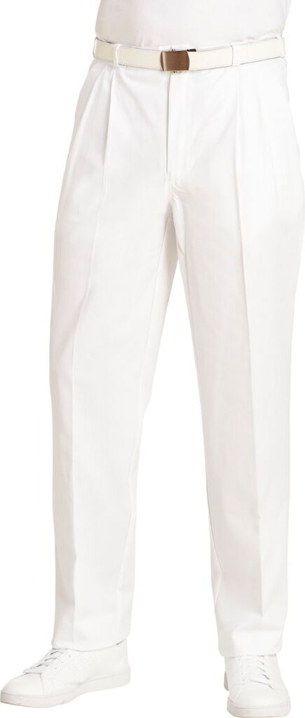 Leiber Herren Bundfaltenhose 12/1410/01 Weiß-46