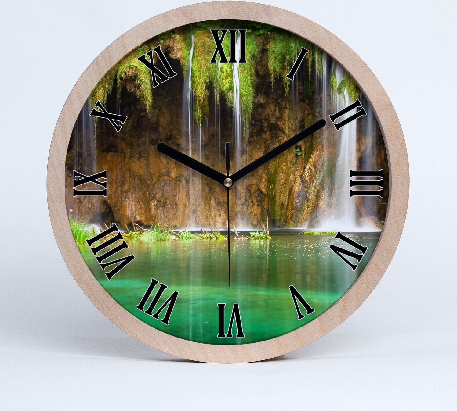 tulup Holzuhr 30fi cm wanduhr - schwarze Spitzen - Plitwitzer Seen zdo-30-c-47053009