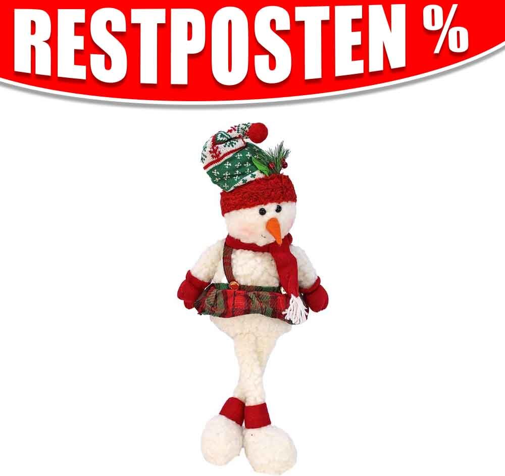 BEMIRO Deko Schneemann mit baumelnden Beinen - ca. 75 cm