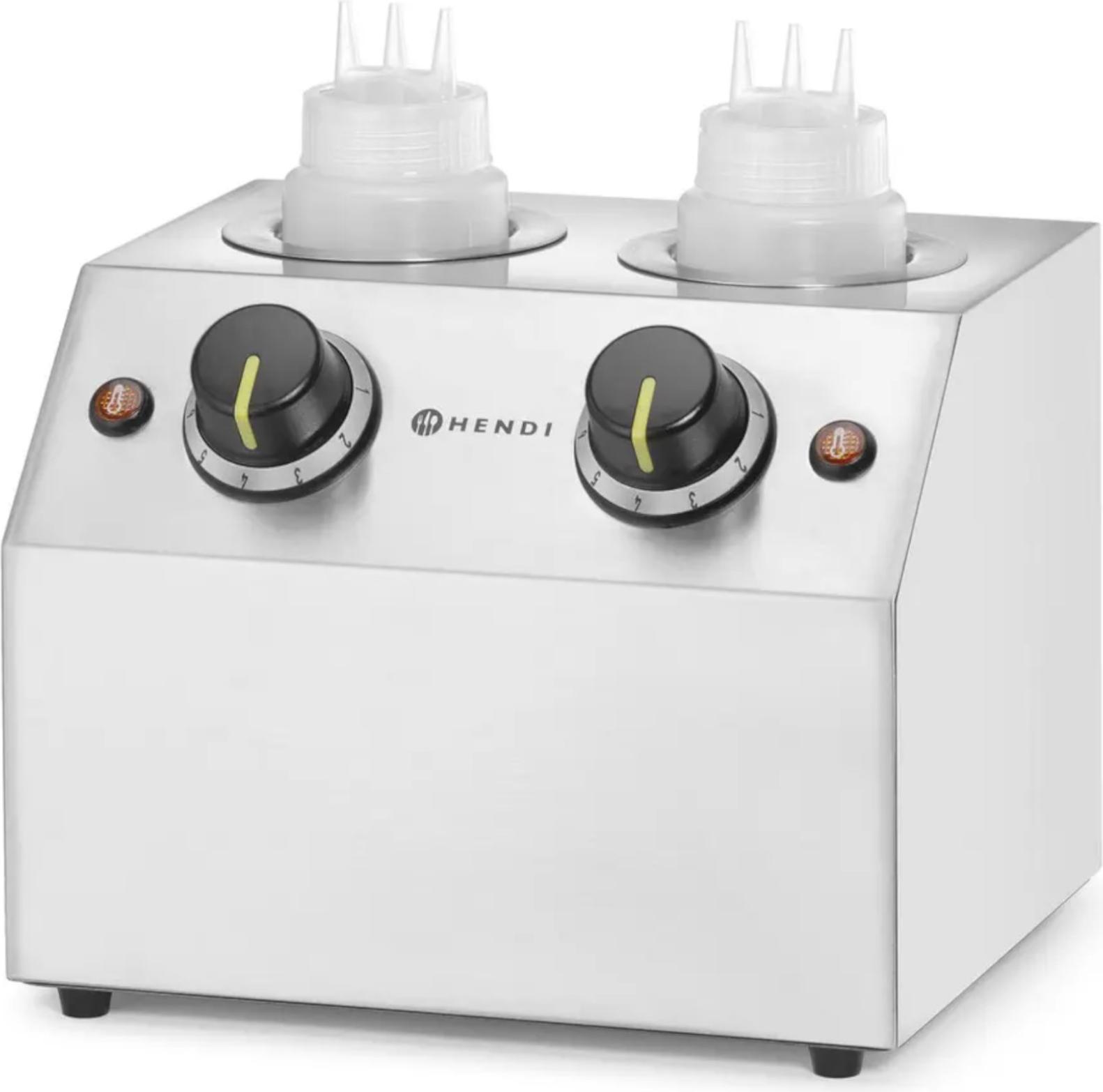 HENDI Elektrischer Flaschensoßenwärmer doppelt 2 Zonen 2x 650 ml 200 W