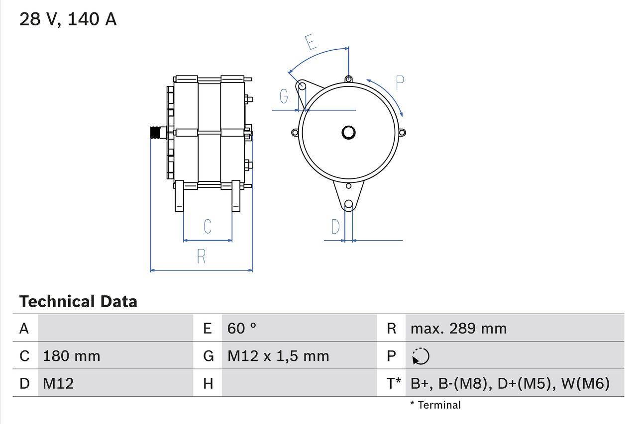 Drehstromgenerator BOSCH 0 986 041 640