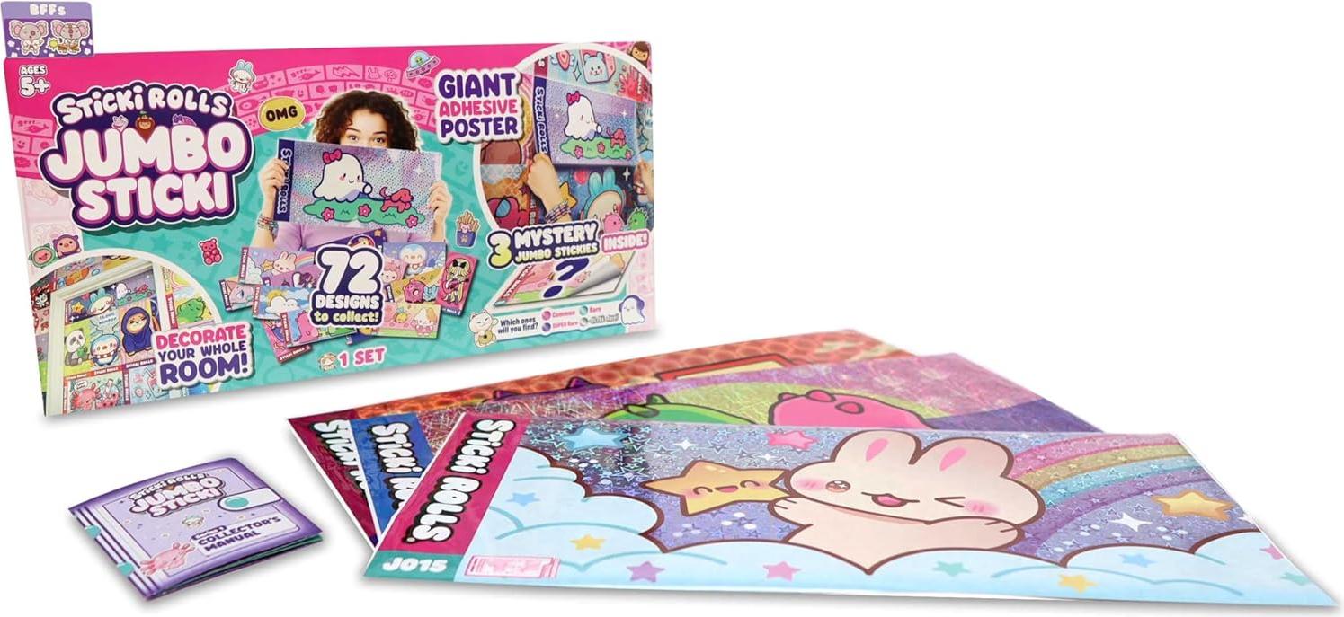 Bonkers Sticki Rolls JUMBO Stickies Giant Re-Stickable Foil Stickers