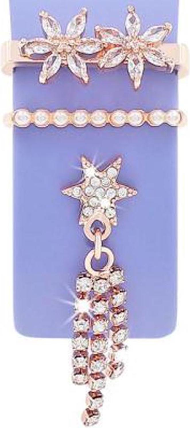 Smartwatch ozdobné krúžky zlaté kovové sada 3 22mm príslušenstvo pre náramky