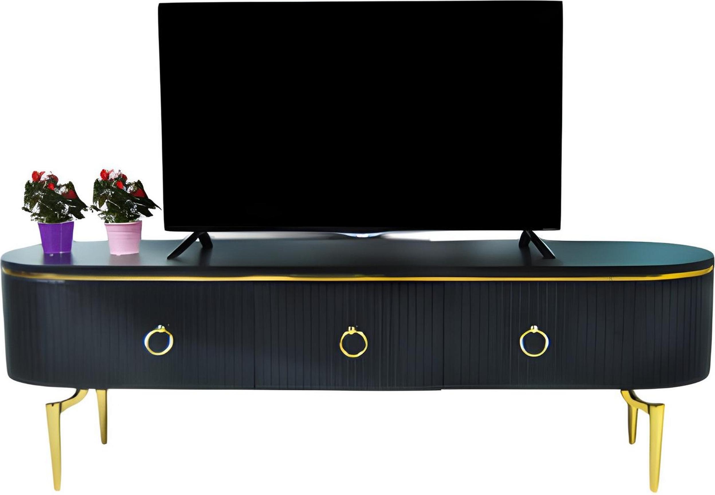 AEA Schwarzer TV-Lowboard mit fließenden Formen und eleganten Linien