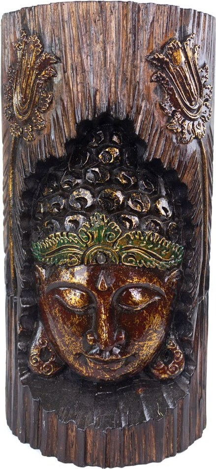 Niečo iné - Ornament, drevo albasia, Budha SD4653 (jedna veľkosť) (hnedá/zelená/zlatá)