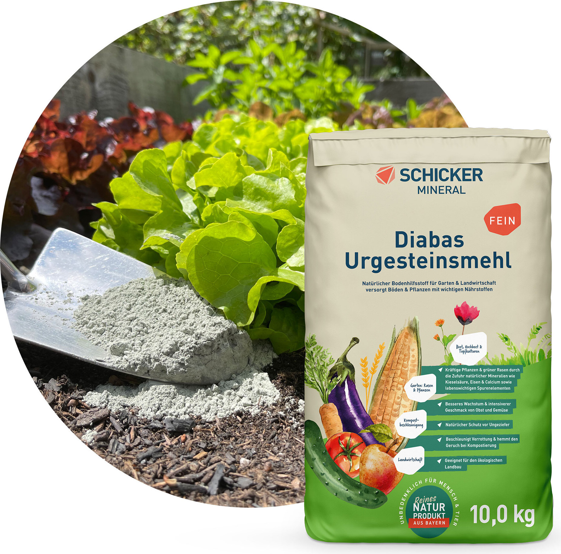 Steinlando Schicker Mineral-Diabas Urgesteinsmehl fein 10 kg