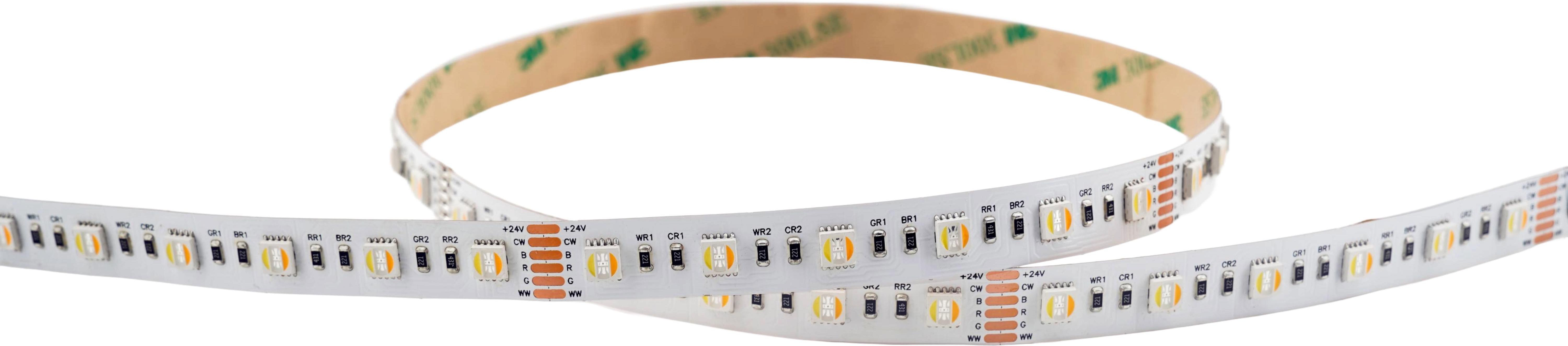 SK-LED RGBCCT 5-in1 LED-Streifen 12 mm – 60LEDs/m, 24 V, 18 W/m – RGBCCT 2700K-6500K Band mit 120° Abstrahlwinkel