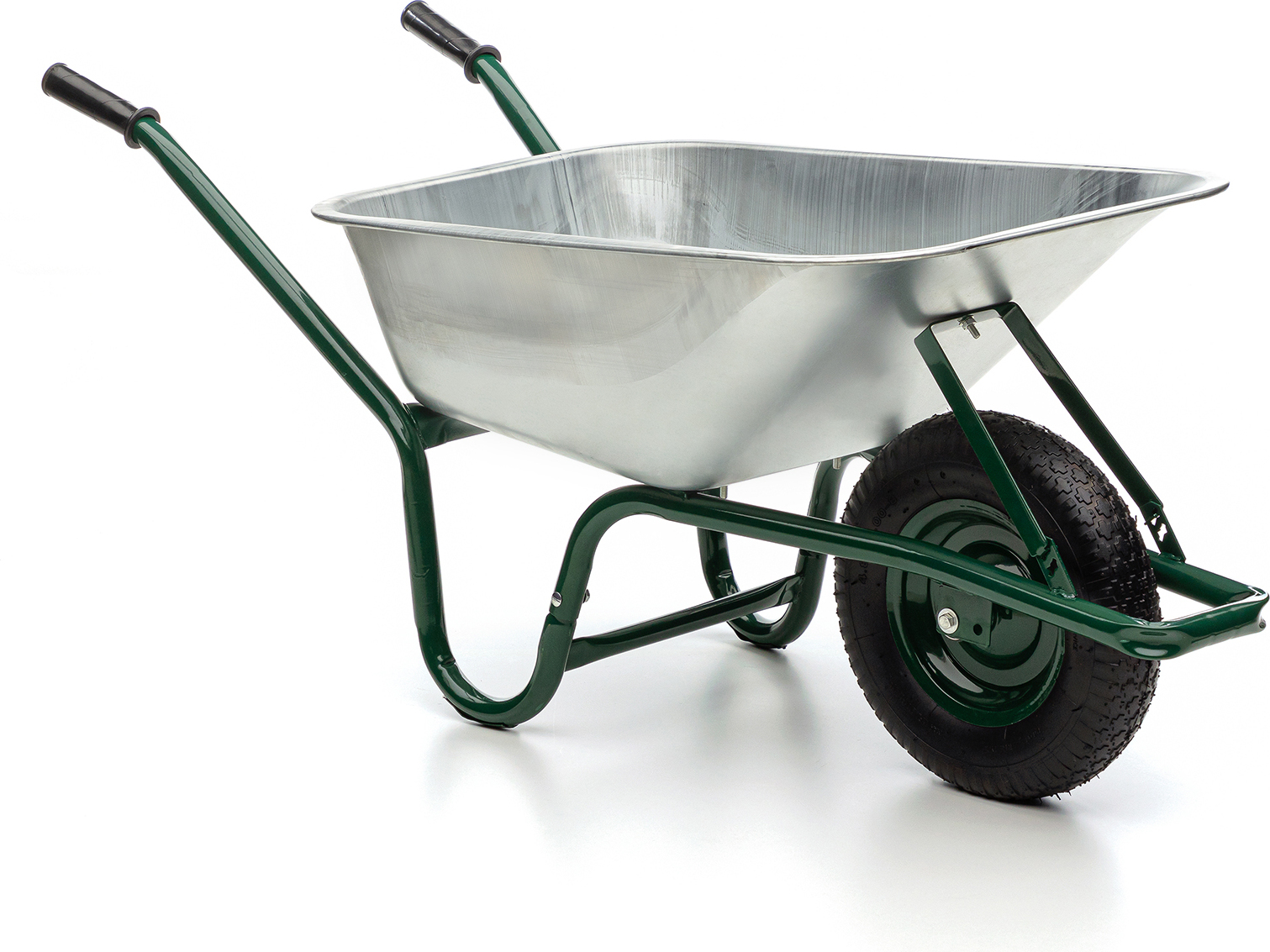 MIDORI® Schubkarre 100 Liter 210kg Luftreifen Bauschubkarre Gartenschubkarre verzinkt mit Stahlfelge 966341