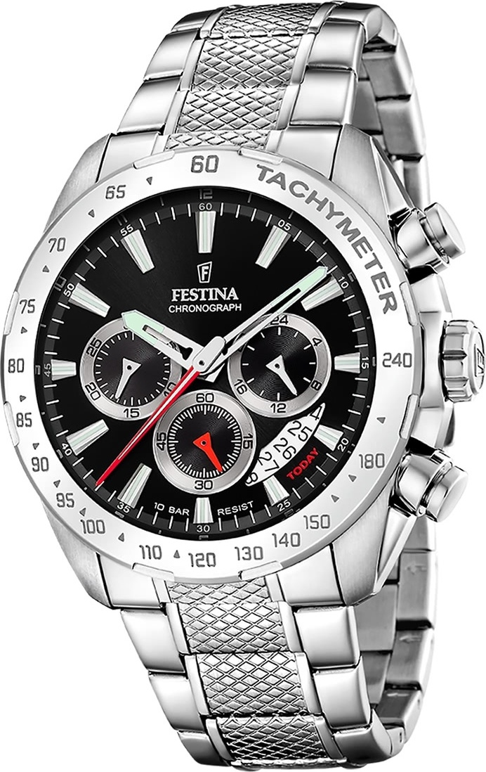 Pánske náramkové hodinky Festina z nehrdzavejúcej ocele strieborné Timeless Chronograph D2UF20668/4