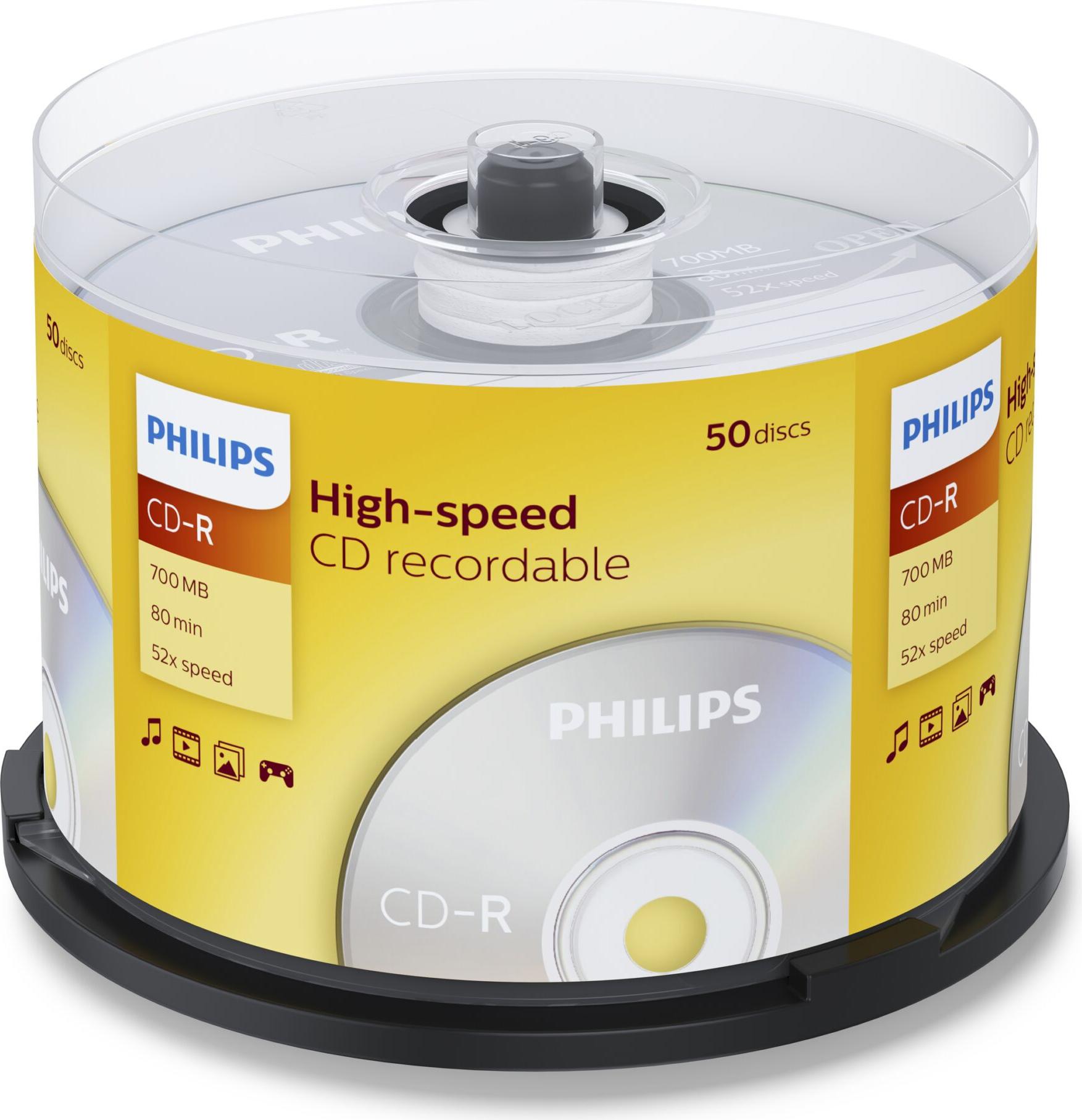 Philips Cd R Machine Philips CD-R CR7D5NB50/00, 52x, CD-R, 700 MB, 50 szt.