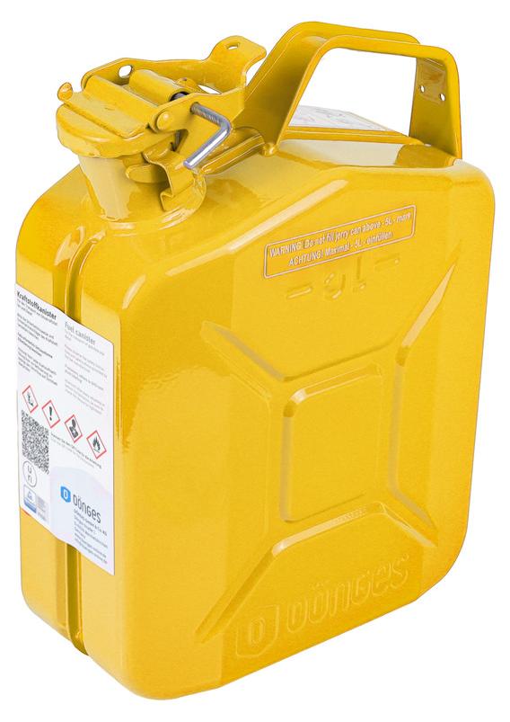 Dönges Benzinkanister 5 Liter Metall gelb | Stahlkanister, Kanister, Blechkanister