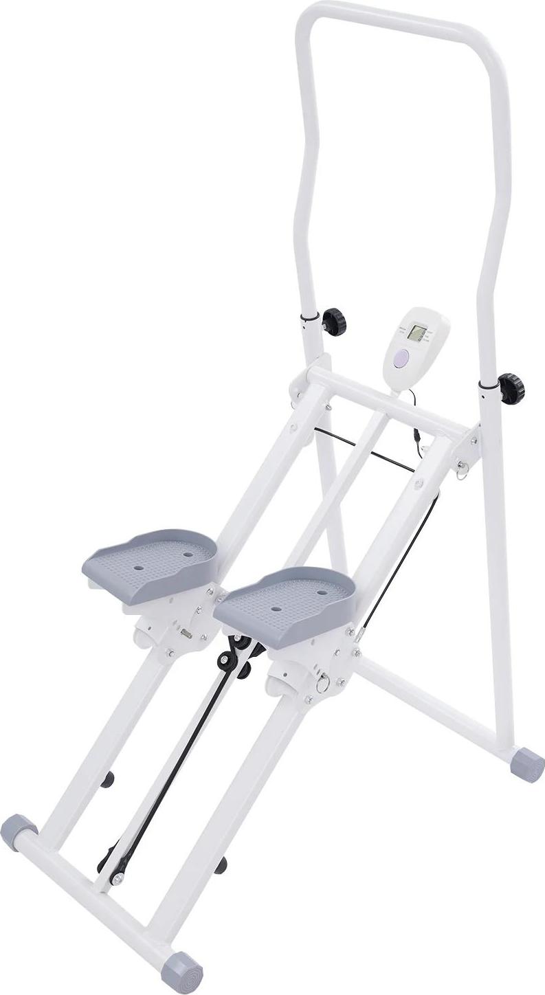 Stepper - Vertical Climber mit Handgriff - LCD-Display - Griff 3-fach höhenverstellbar - Max. 150 kg - 53×85×126,5 cm - Ganzkörper-Workout - Weiß