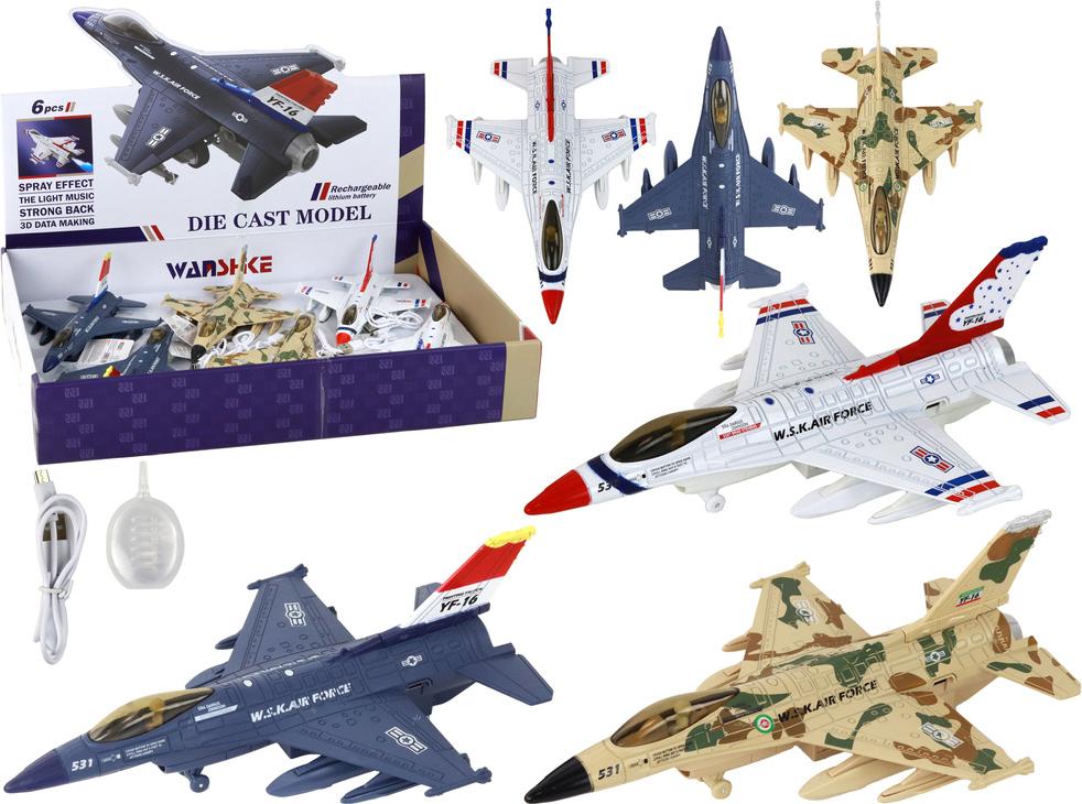 Lean Toys Militärflugzeuge Kampfflugzeug Ton Lichter Moro LTY-16287-uniw