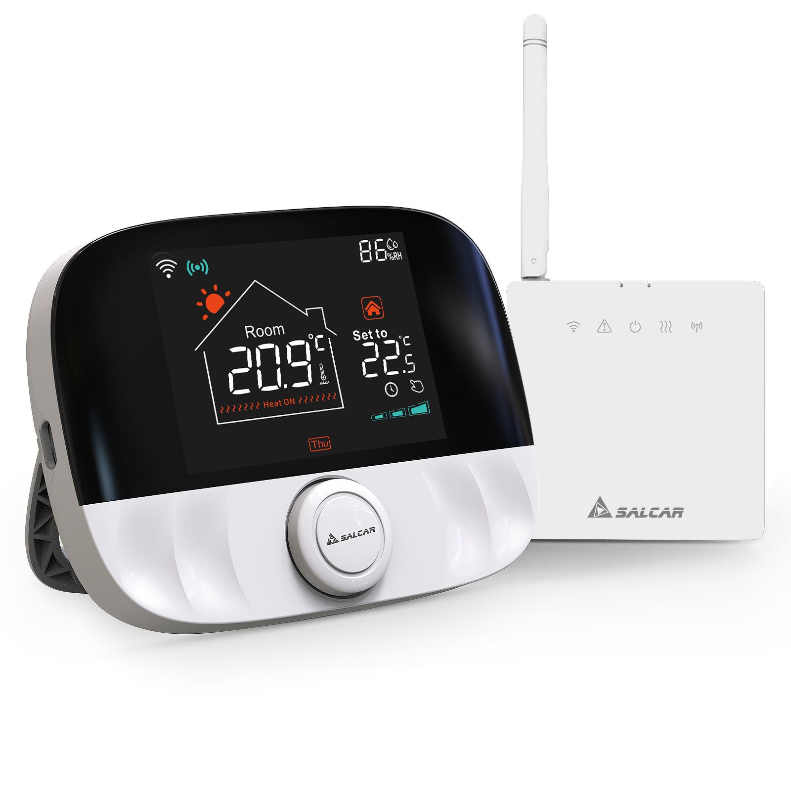 SALCAR WiFi Smart Thermostat Heizkörper für Gas Boiler Raumthermostat mit Empfänger RV19