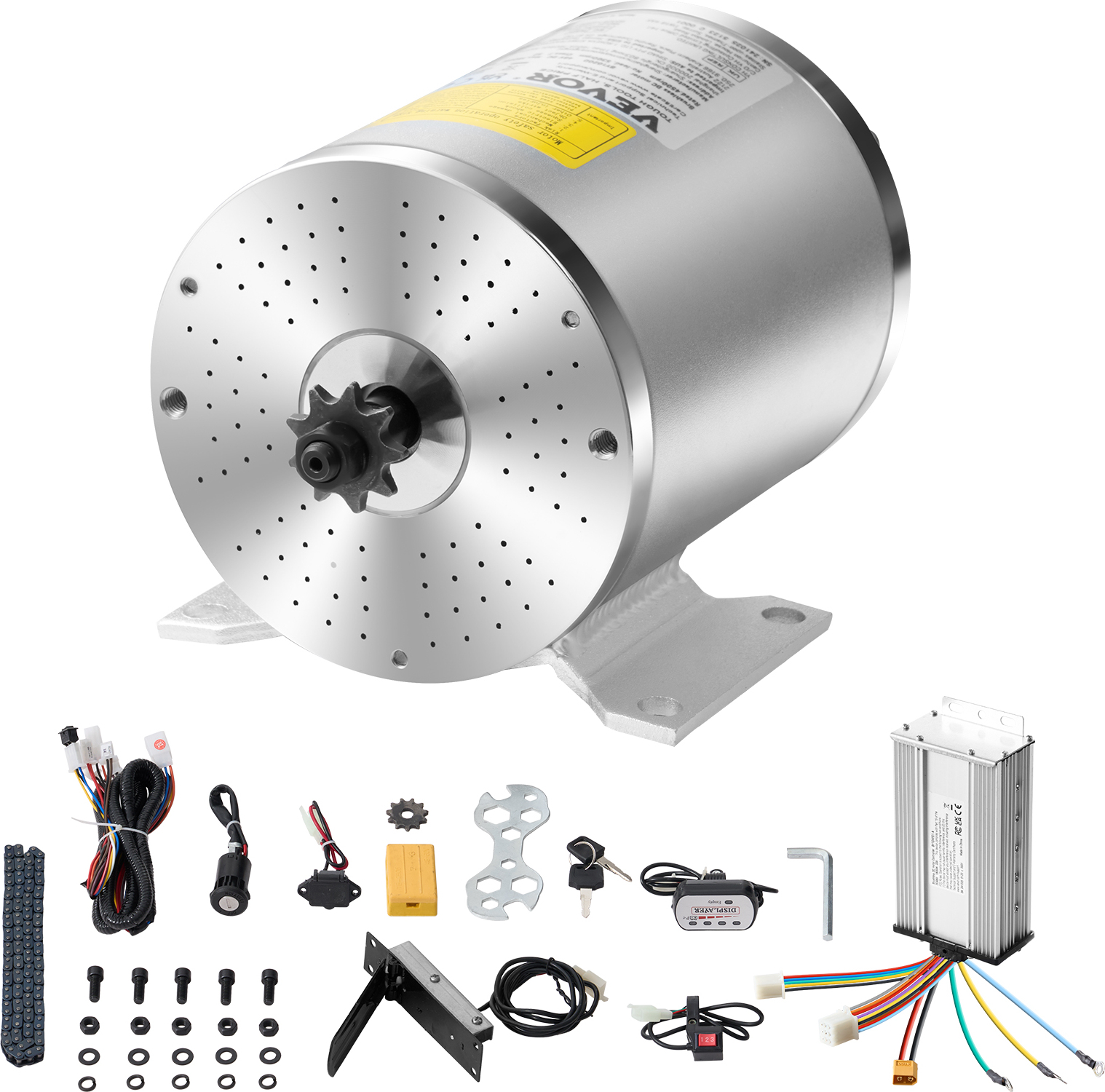 VEVOR 1800 W sada elektrických bezkartáčových jednosmerných motorov - 48 V 4500 ot/min motor pre motokáry, e-biky, motorky, skútre