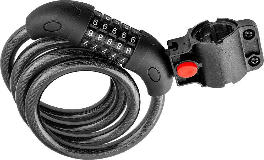 NEO TOOLS Fahrradschloss, 5-Stelliger Sicherheitscode , Gesamtlänge 120cm, Seildurchmesser 12mm, Seil aus Zinklegierung 91-007