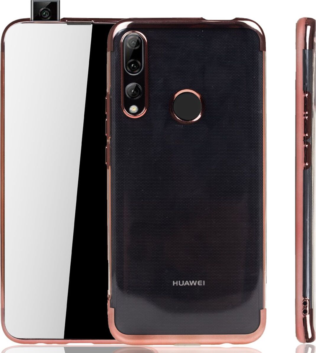 Puzdro na mobilný telefón pre Huawei Y9 2019 Rose Pink - Clear - TPU Silikónové puzdro Zadný kryt Ochranný kryt v transparentnej ružovej farbe