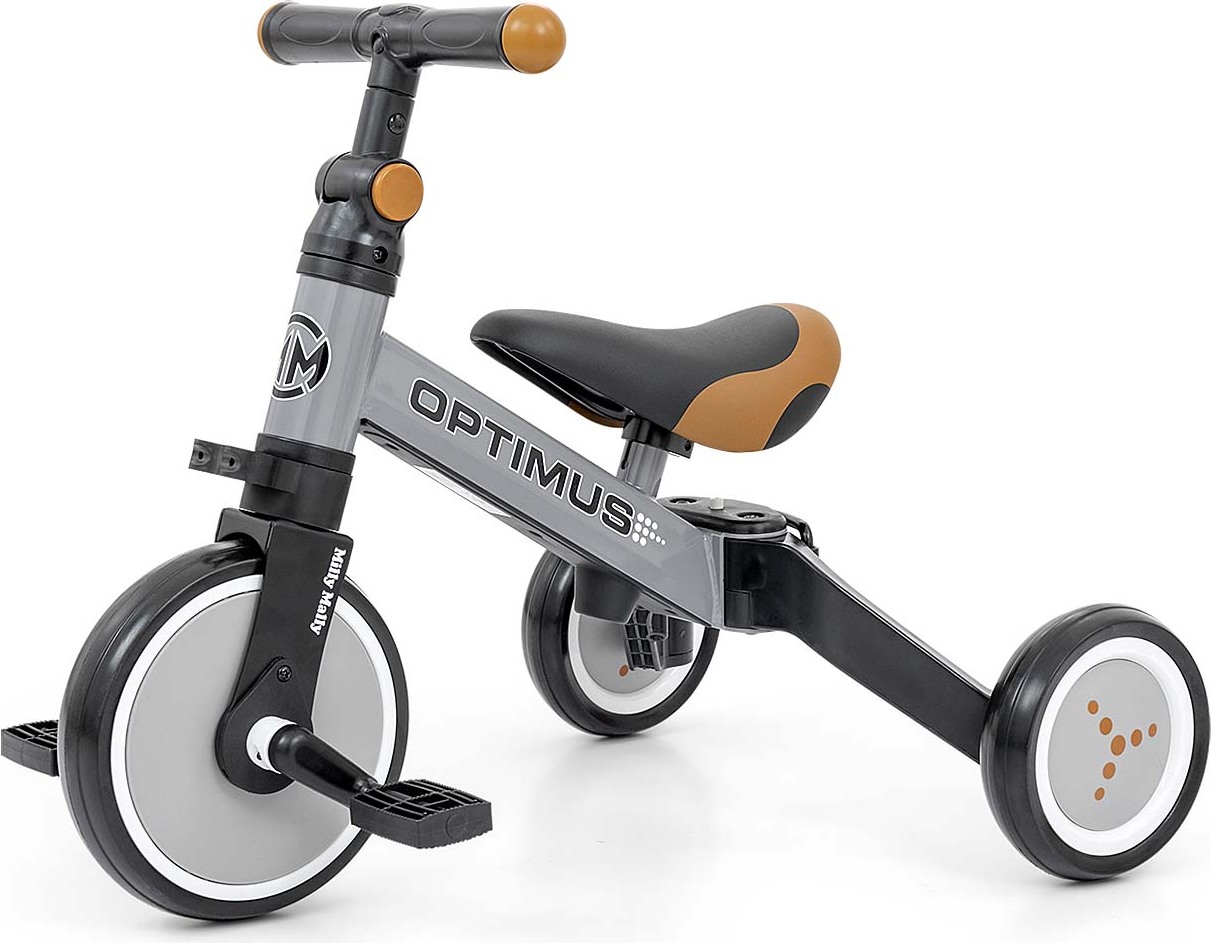 Milly Mally 3-in-1 Laufdreirad Dreirad Optimus Grey