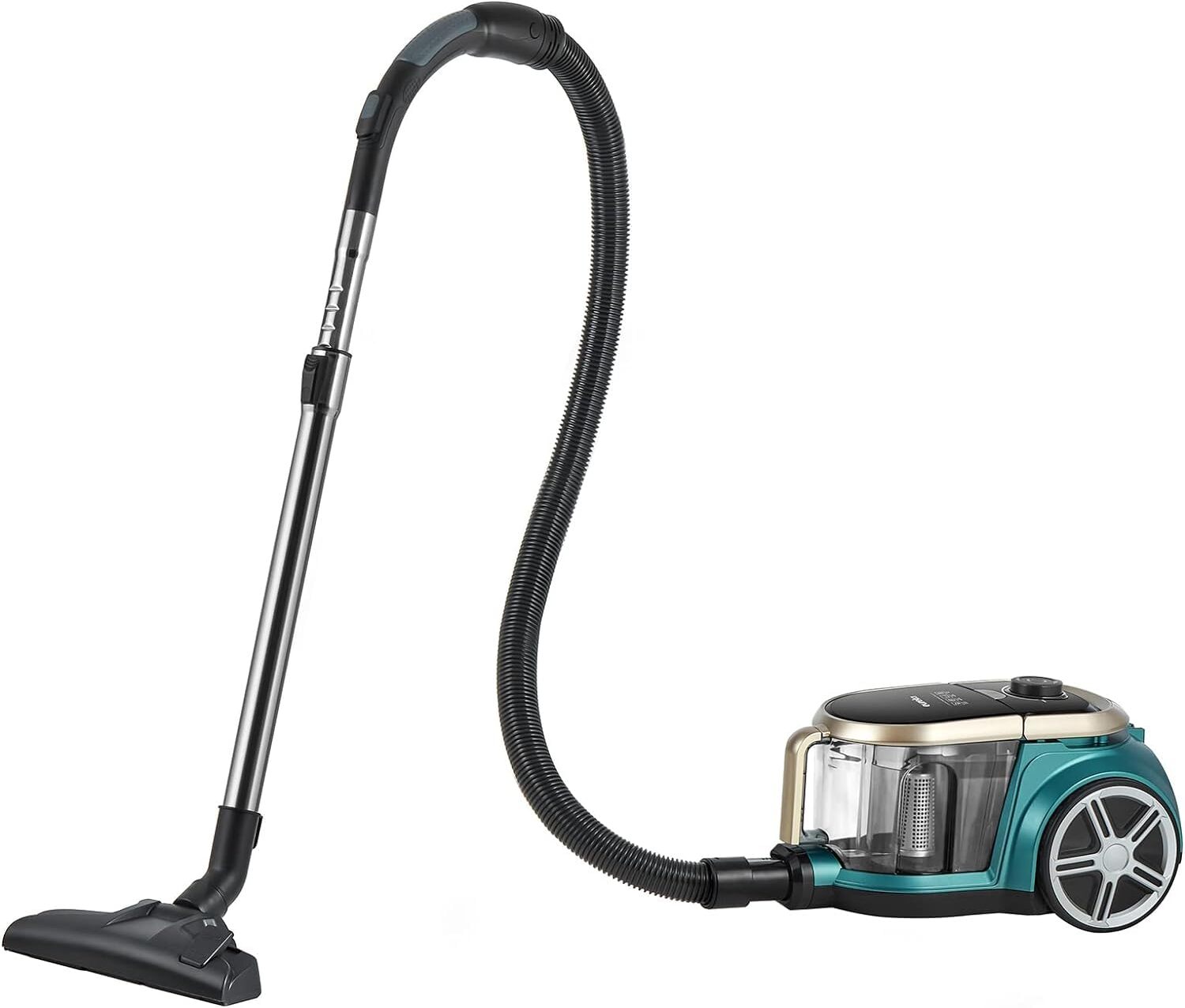 Bezvreckový vysávač Eureka Apollo, ľahký valcový vysávač s jedným cyklónovým systémom, motor s účinnosťou 800 W, 2,2 l nádoba na prach, na koberce a tvrdé podlahy, zelený
