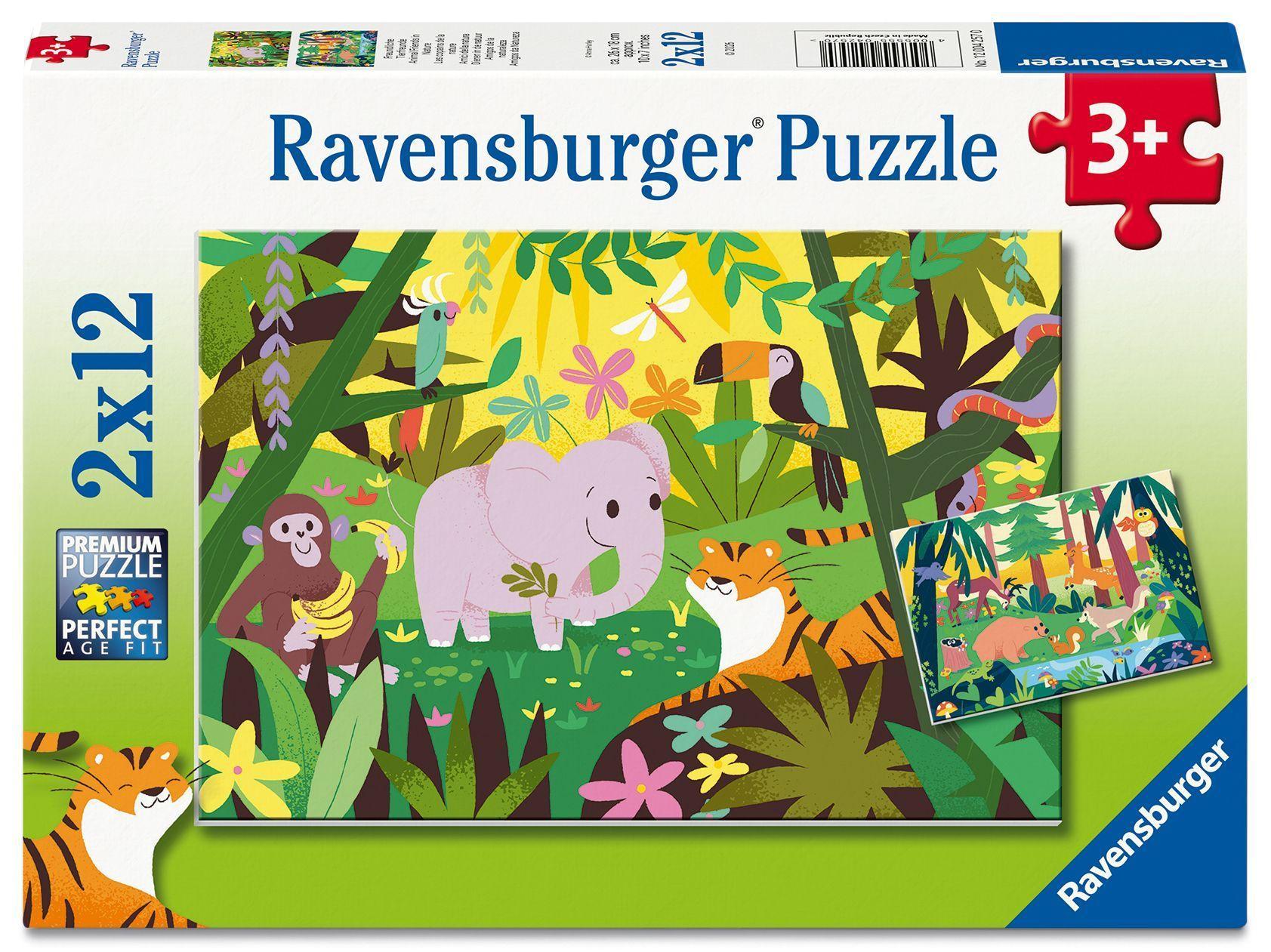 Ravensburger Kinderpuzzle 2x12 Teile - Freundliche Tierfreunde 12004257