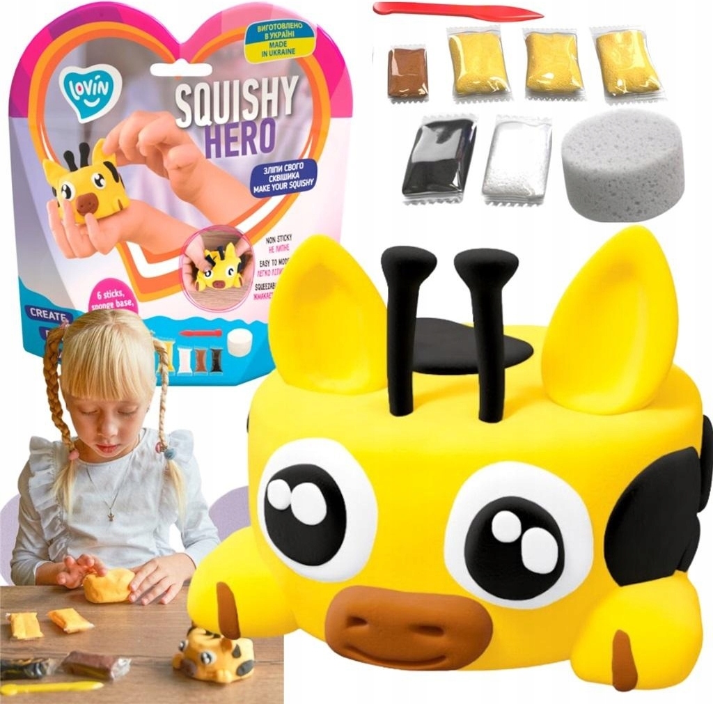 bez marki Zestaw z lekk ciastolin Squishy SquiRaff