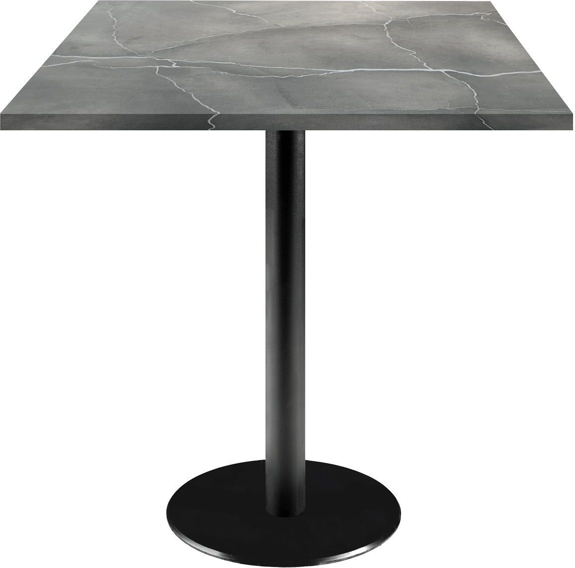 Restootab Tisch 70 x 70 cm – Modell „Rome“ mit Marmorierung „Blue Moon“.
