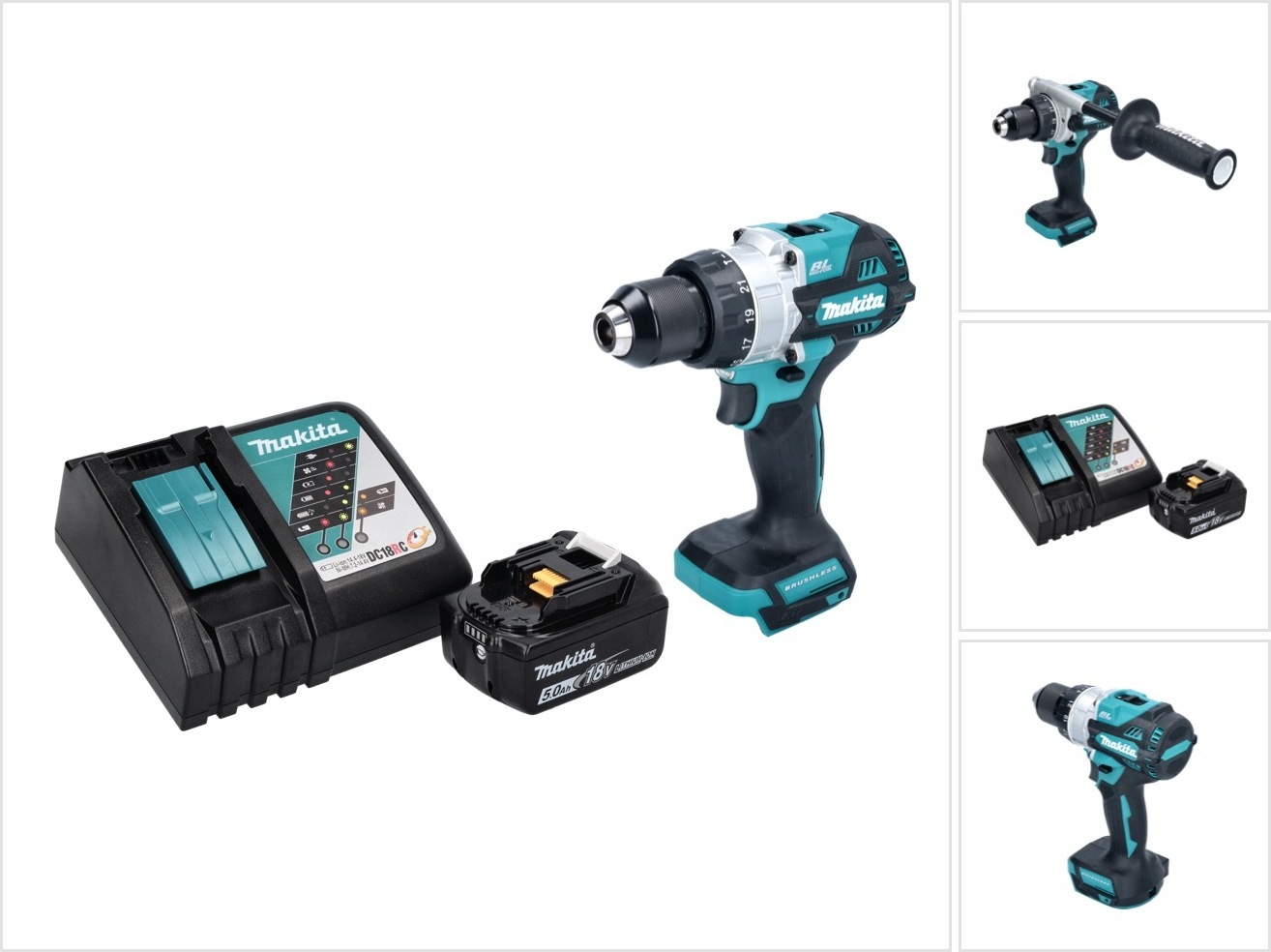 Akumulátorová príklepová vŕtačka Makita DHP 486 RT1 18 V 130 Nm bez kefiek + 1x akumulátor 5,0 Ah + nabíjačka