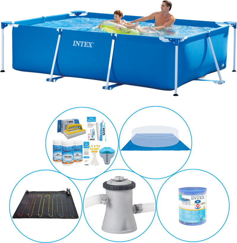 Intex Rámový bazén obdĺžnikový 260x160x65 cm - 6-dielny - Bazén Plus príslušenstvo