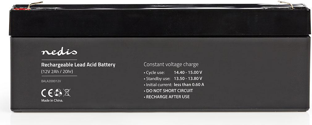 Nedis Wiederaufladbare Blei-Säure-Batterie - Lead-Acid - Wiederaufladbar - 12 V - 2000 mAh BALA200012V