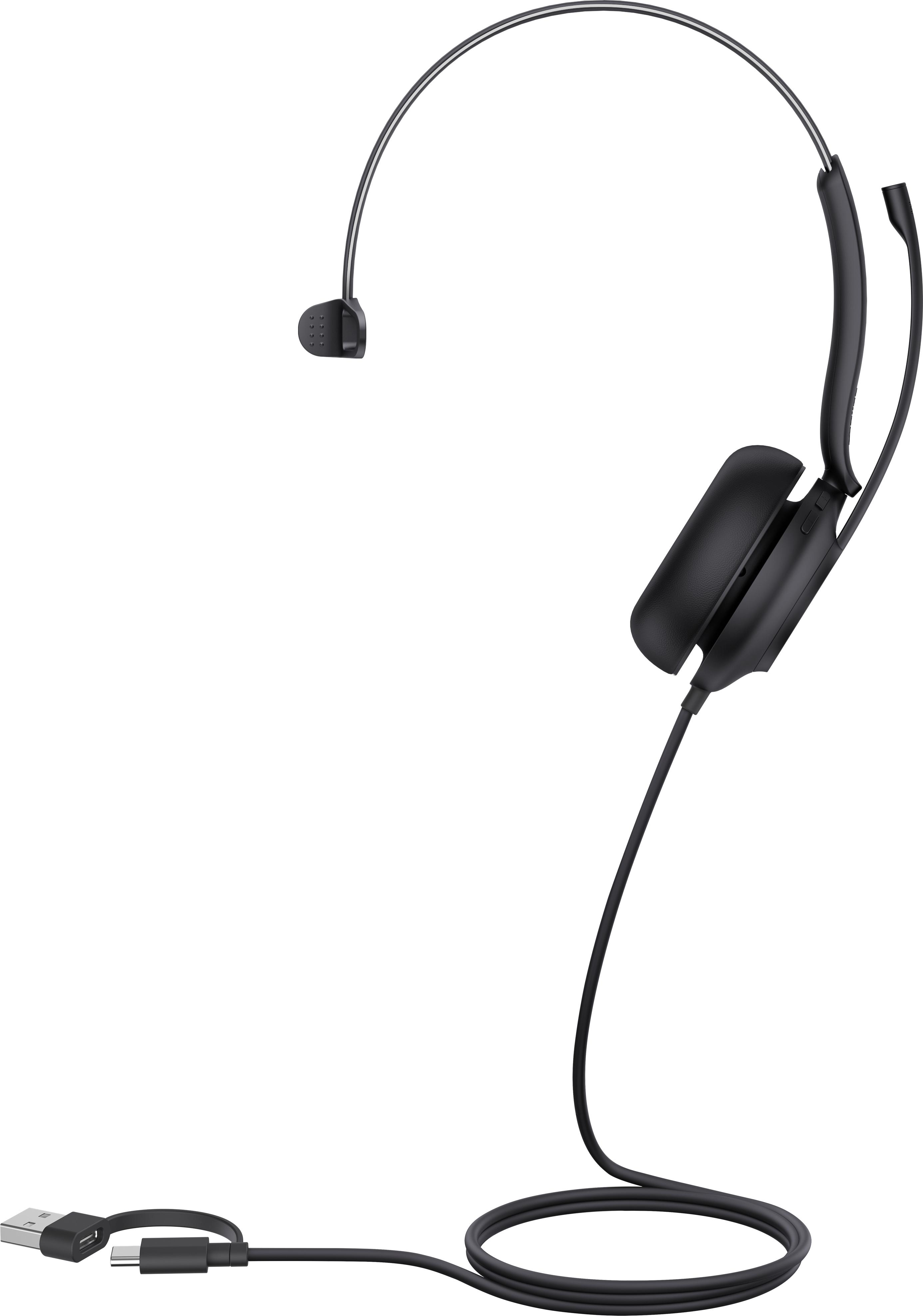 Yealink UH35 Mono Teams USB-C/A, Kábel, 20 - 20000 Hz, Hovor / hudba, 96,5 g, Slúchadlá s mikrofónom, Čierna
