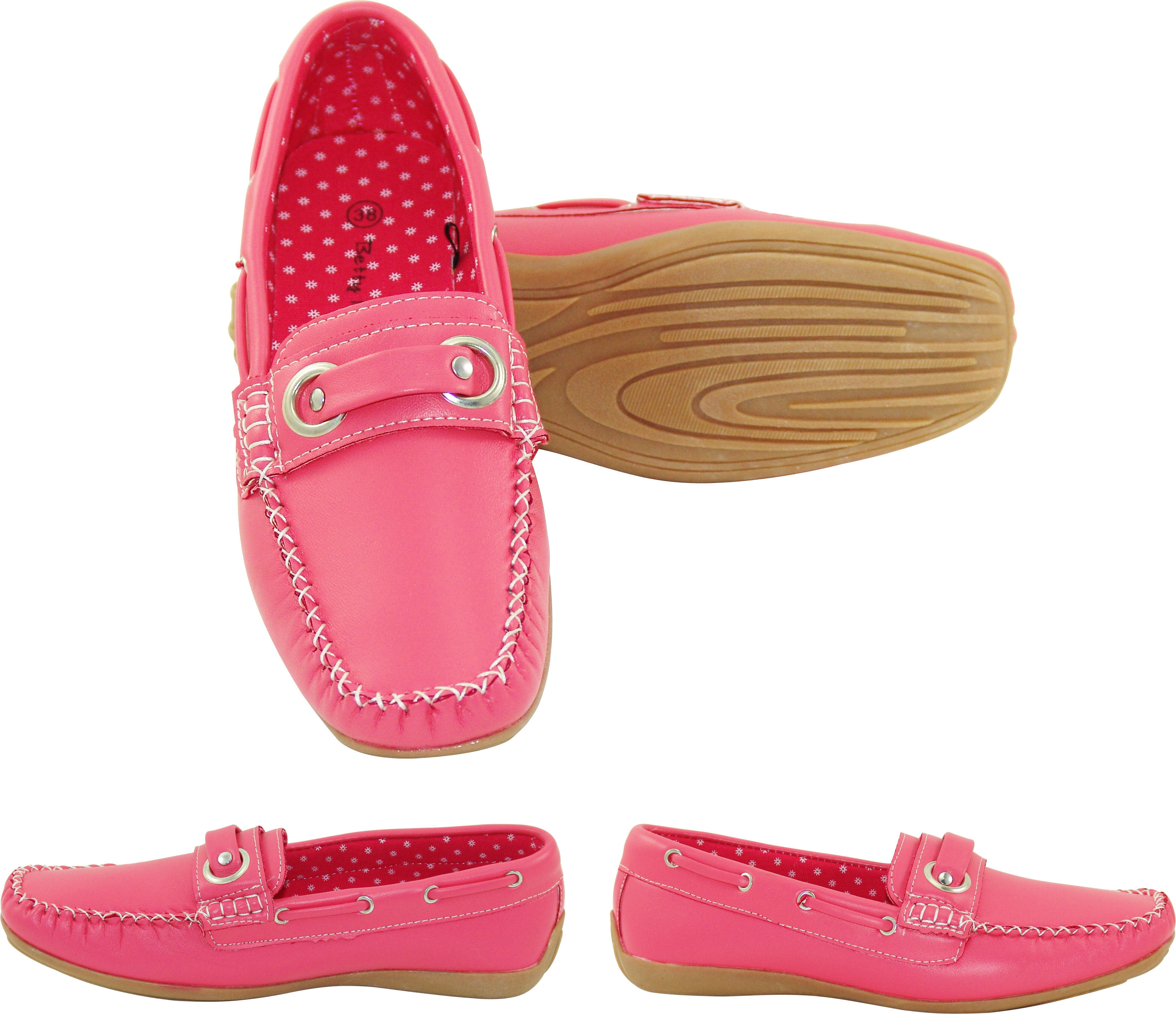 Markenhersteller Betty May Damen Mokassin Rosé "419132" Gr.38