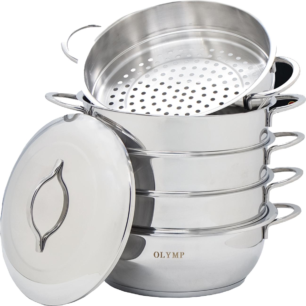 Olymp Handels GmbH Mantowarka Dampfkocher Ø30 cm Dampfgarer 6 Tlg Induktion 90900330