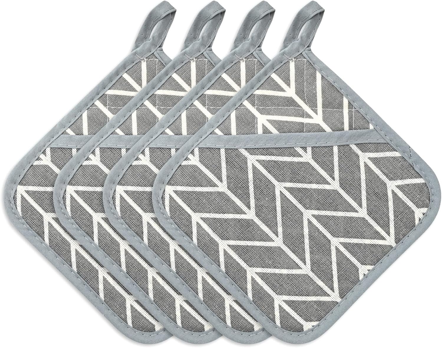 ZEXIJOW Topflappen 4er-Set - Hitzebeständige Baumwolle Bis 550°F