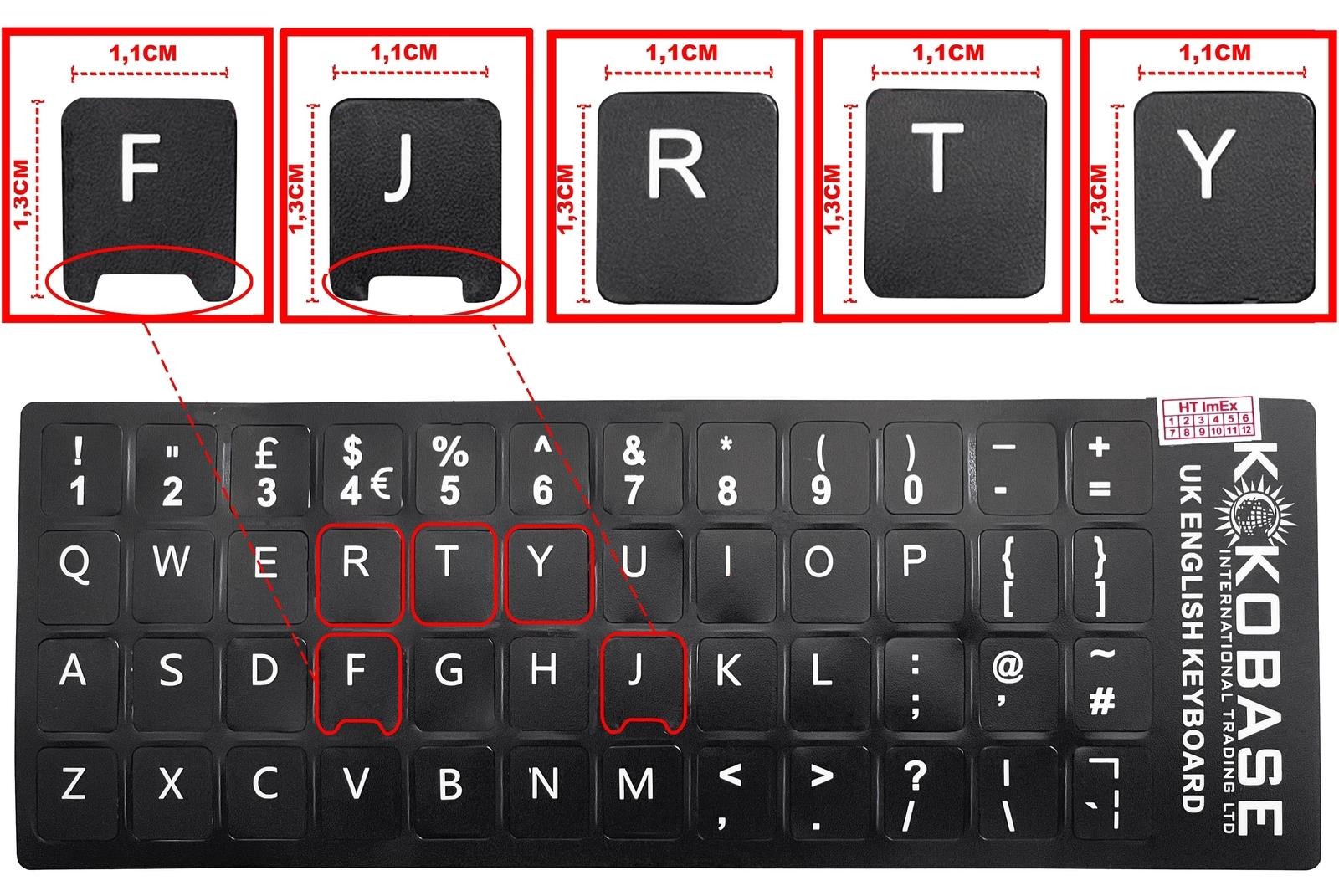 HT ImEx Englische Tastatur Aufkleber für Notebook/ Laptop Matt 48 Tasten Qualität - TOP