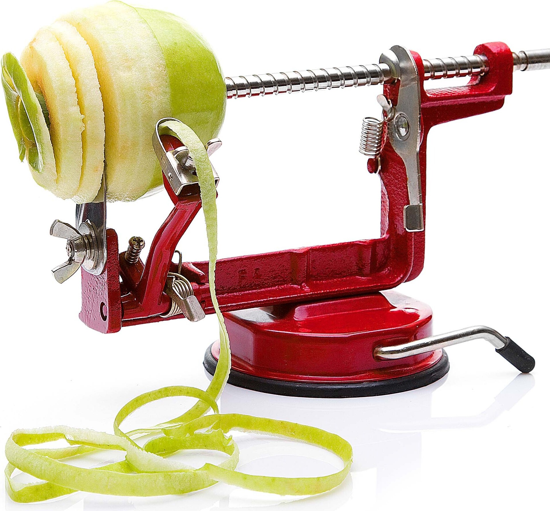 Wiltec Apfelschäler 3 in 1 mit Stahlklingen, Apfelschälmaschine 30 x 10 x 13 cm, Schäler, Entkerner und Schneider, multifunktionale Schälmaschine für Obst und Gemüse, Apfelentkerner und Apfelschneider 65058
