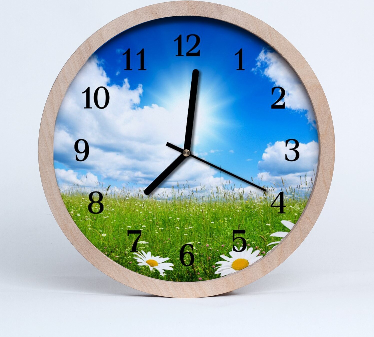 tulup Holzuhr 30fi cm wanduhr - Blumen Wiesenblumen zdo-30-18018900