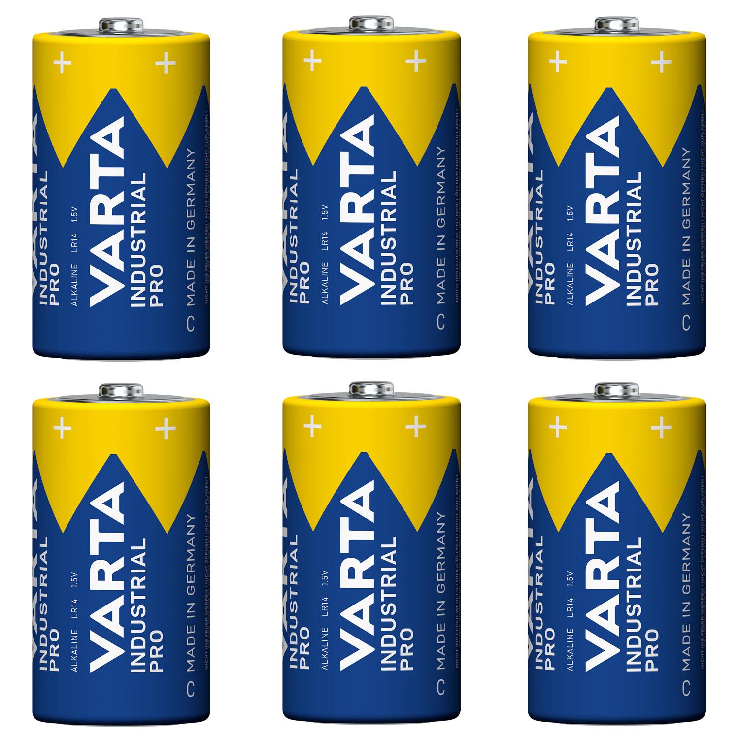 6x Alkali-Batterie R-14 LR14 C 1,5 V Varta Industrial Pro