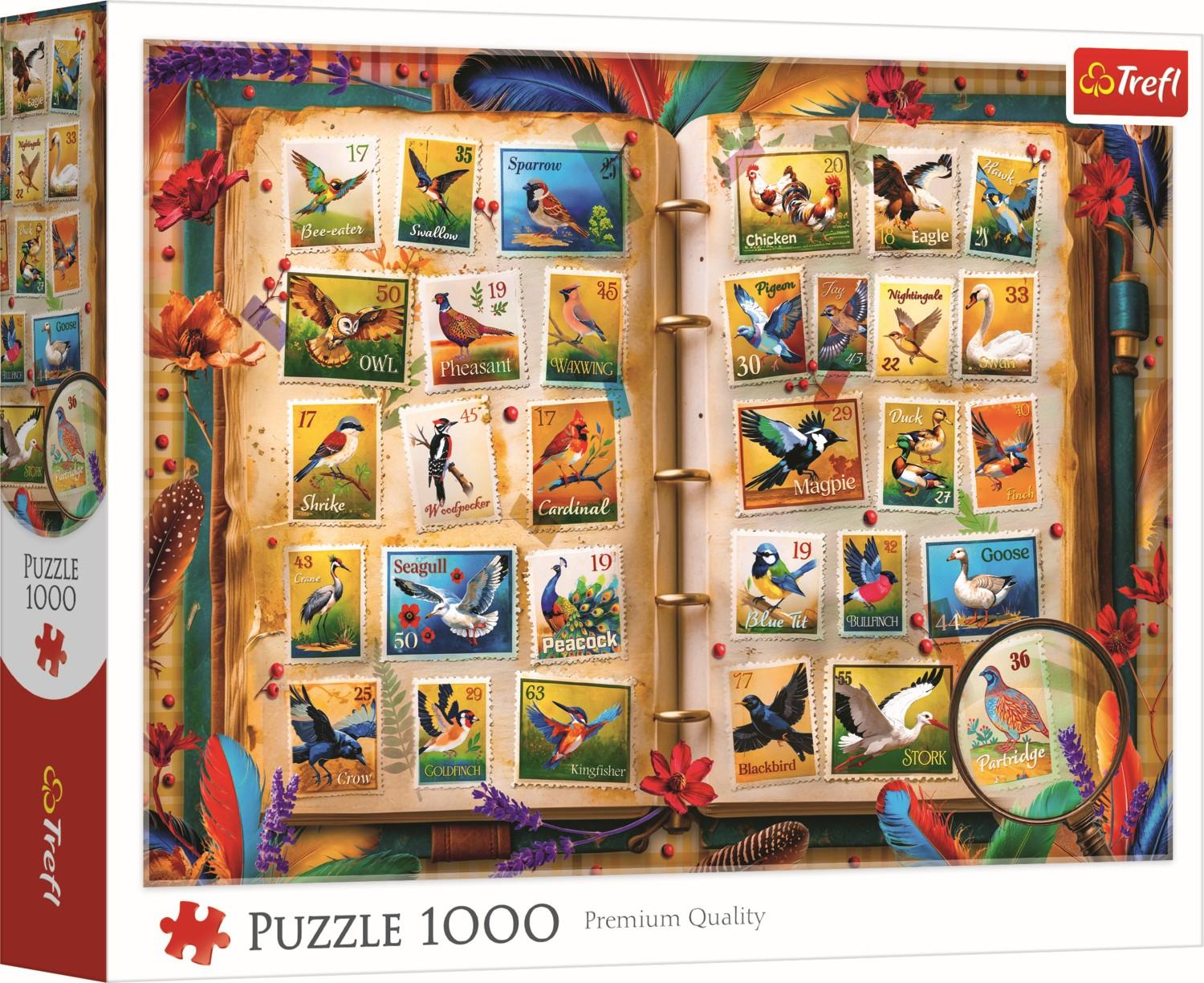 Trefl, Briefmarkensammlung Vögel, 1000 Teile Puzzle 10979